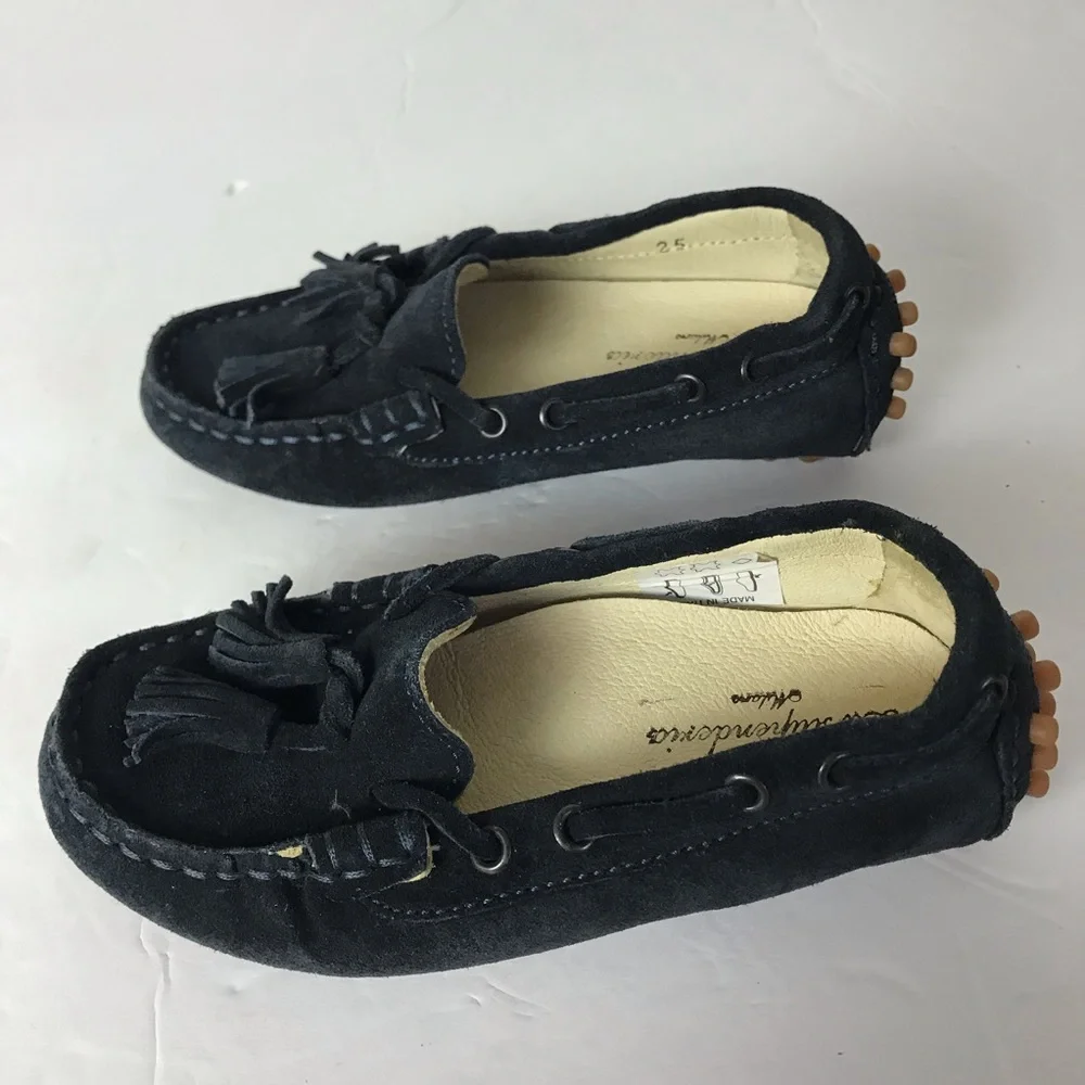 La stupenderia blue suede tassel loafers moccasins baby 25